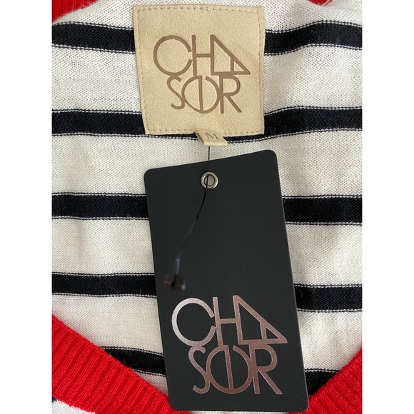 Chaser Black & White Striped Garden Knit Sweater - Picture 11 of 11